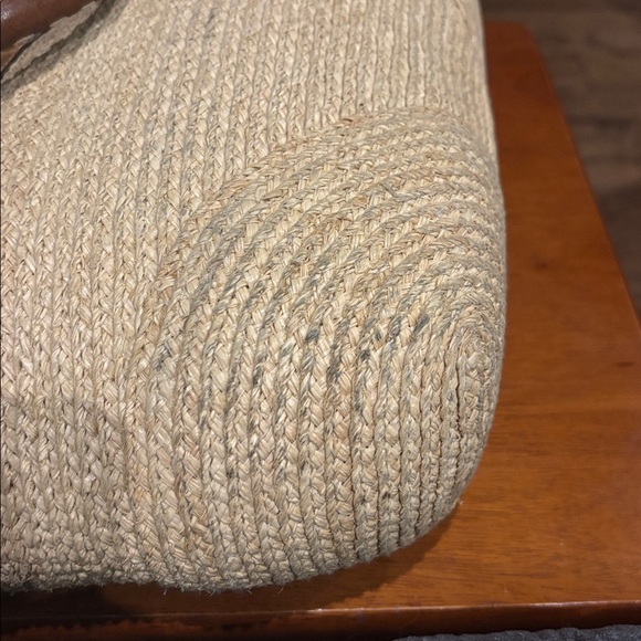 Coach Bleecker Floral Natural Straw And Leather Tote Bag, Rare - Picture 6 of 11